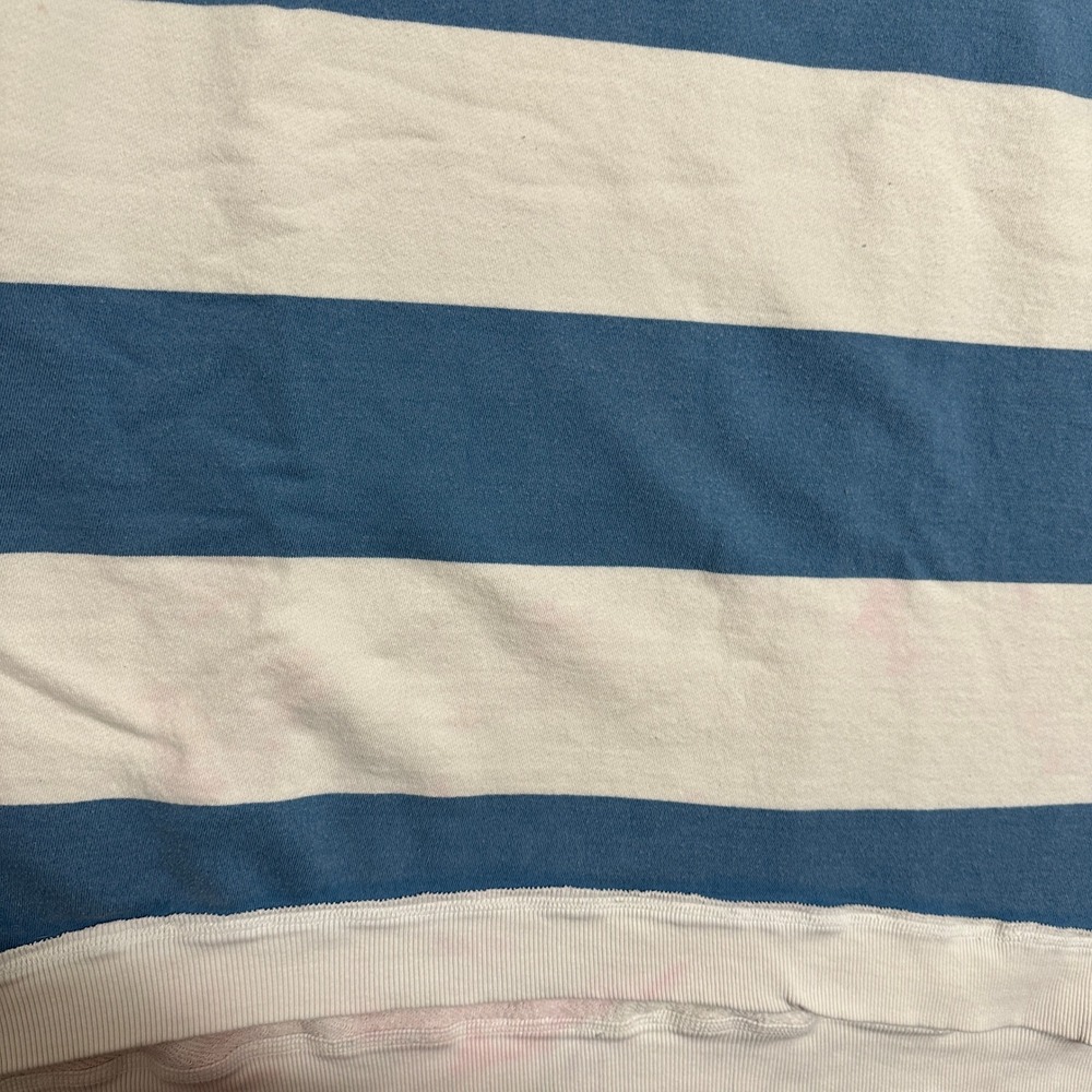 We The Free Free People Striped Short Sleeve Sweatshirt Blue White Womens XS/S - Picture 5 of 12
